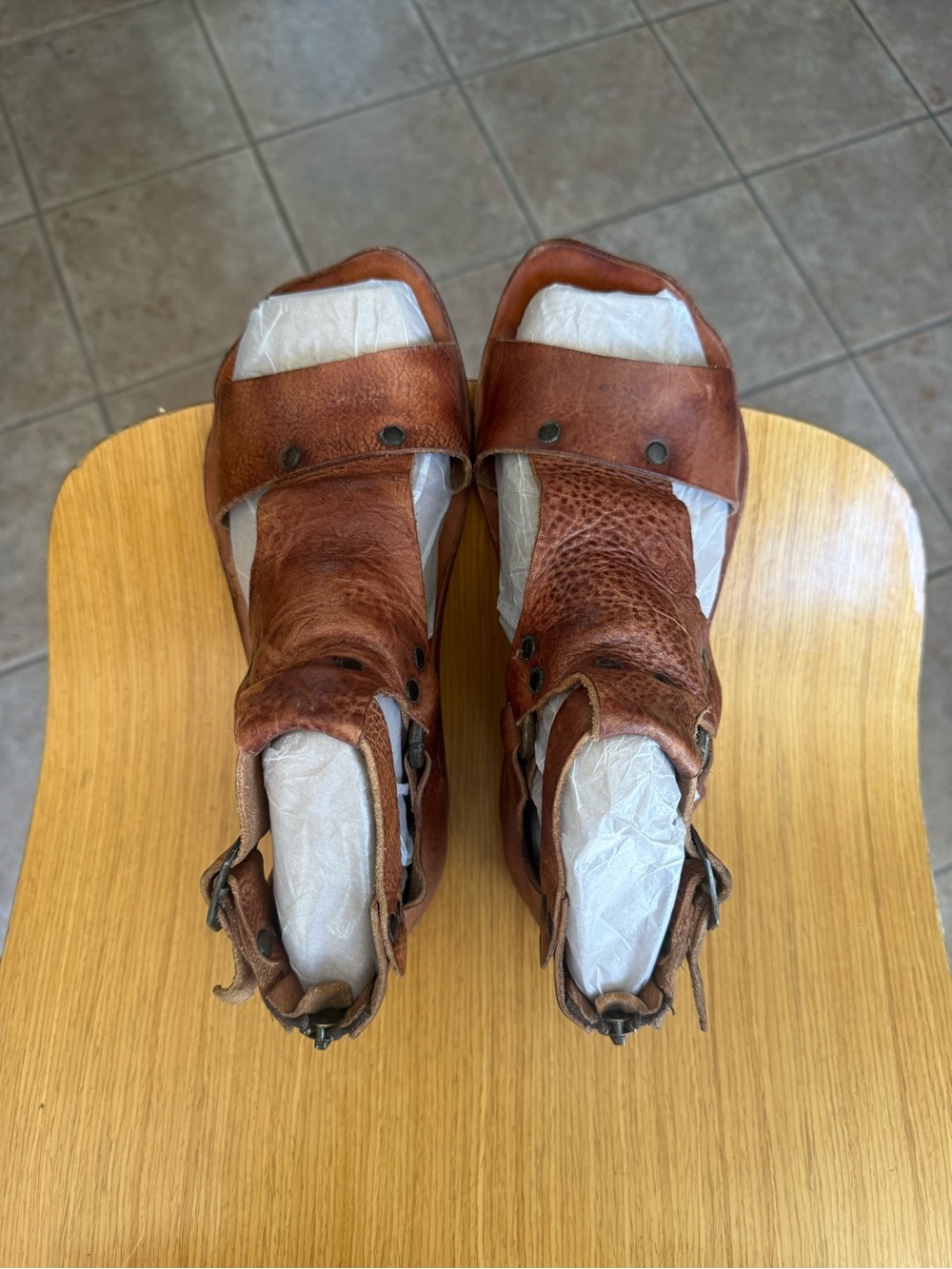 Bed Stu Women's Voleta Leather Open-Toe Sandals Tan 8.5
